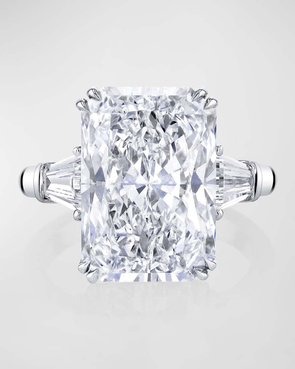 Platinum Three Stone Radiant Diamond Ring, 9.87tcw (Size 6.5)
