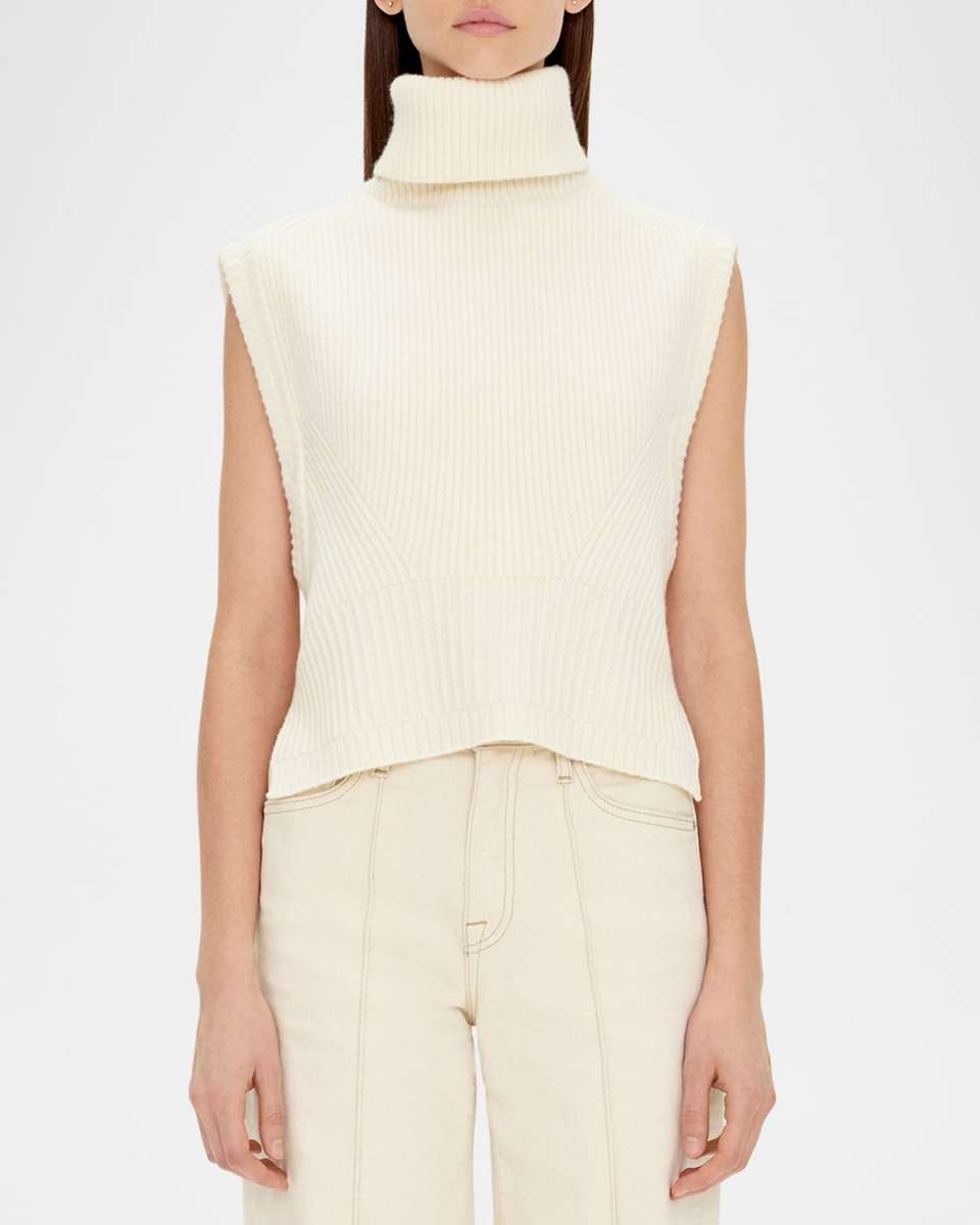 Maple Wool & Cashmere Sleeveless Turtleneck Top