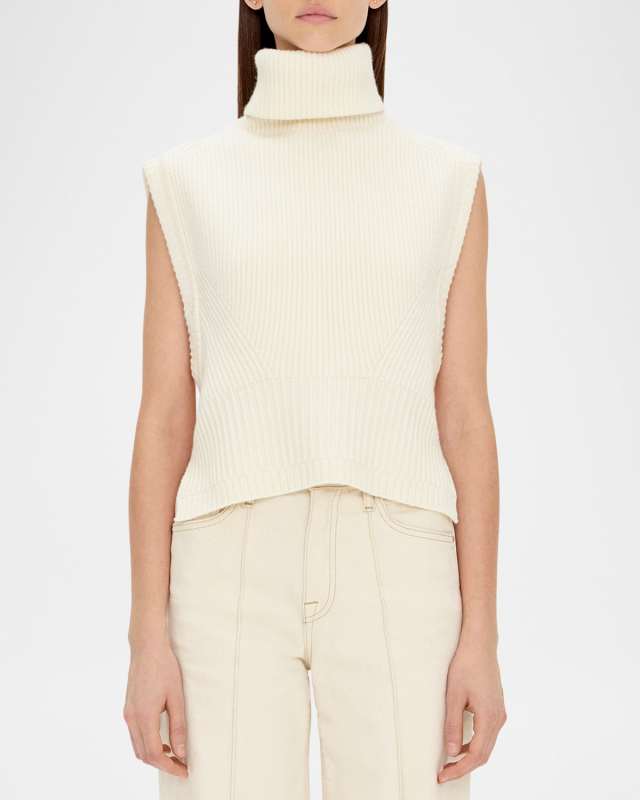 Maple Wool & Cashmere Sleeveless Turtleneck Top