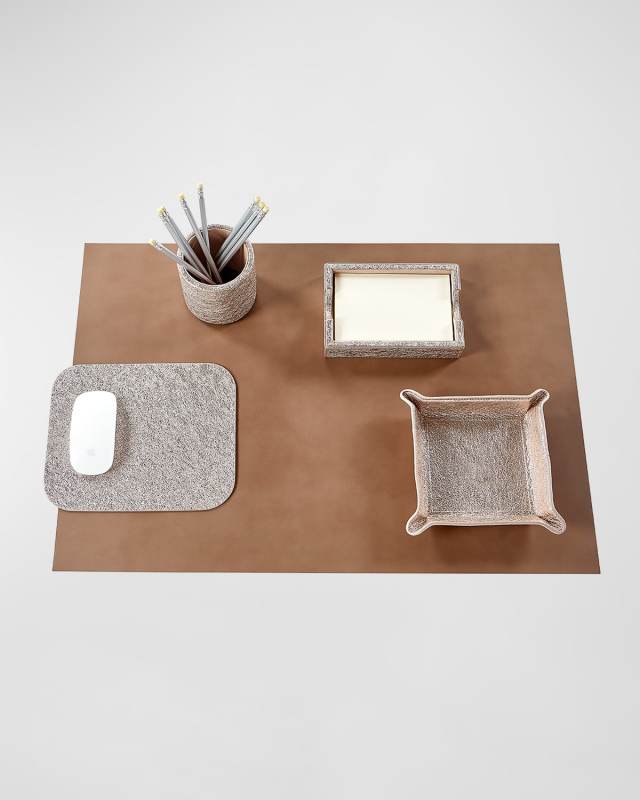 Hayden Metallic Leather Desk Collection