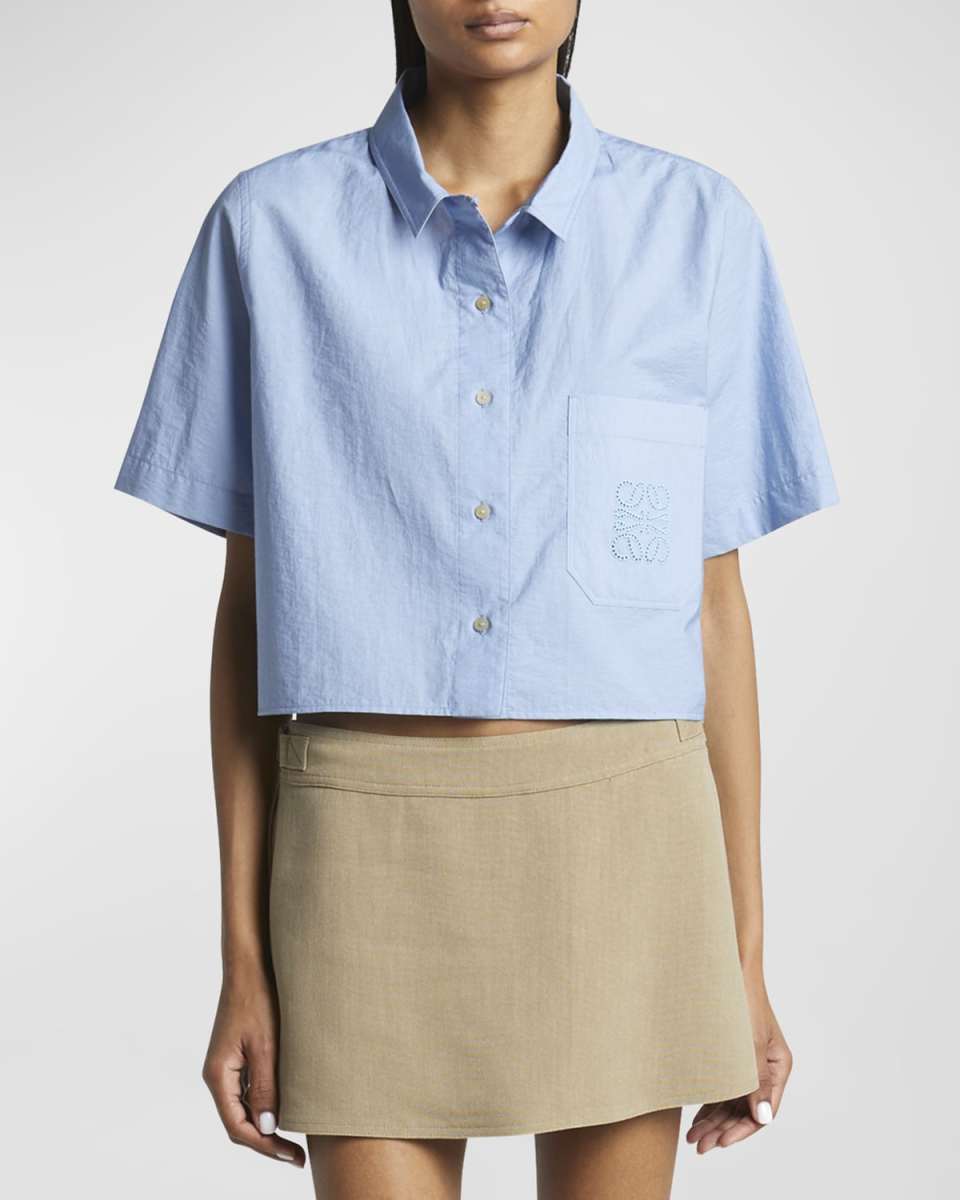 x Paula Ibiza Anagram Boxy Button Down Shirt