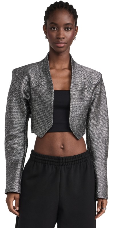 REV The Cecily Short Tweed Jacket Black
