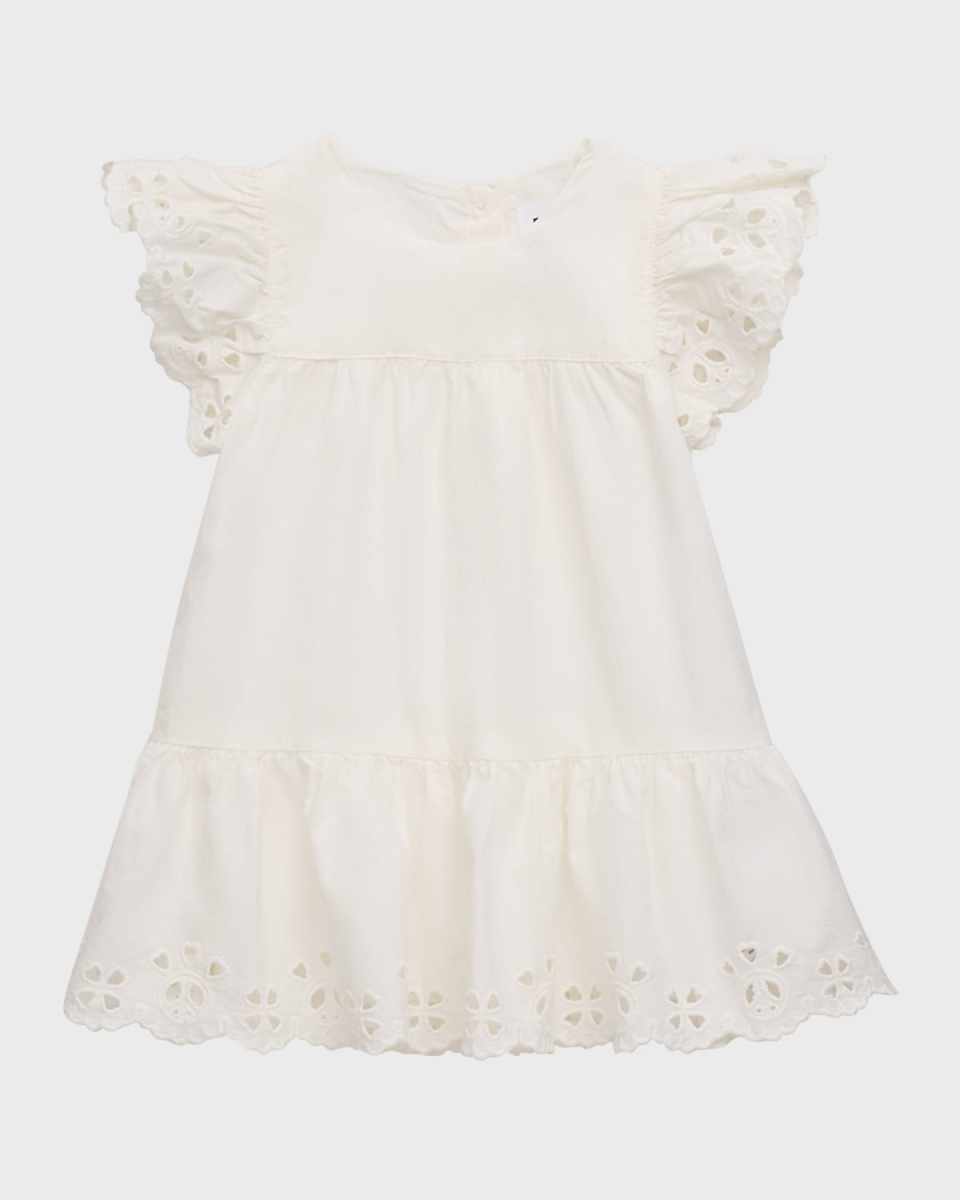 Girl's Cammas Eyelet Embroidered Dress, Size 3M-2T