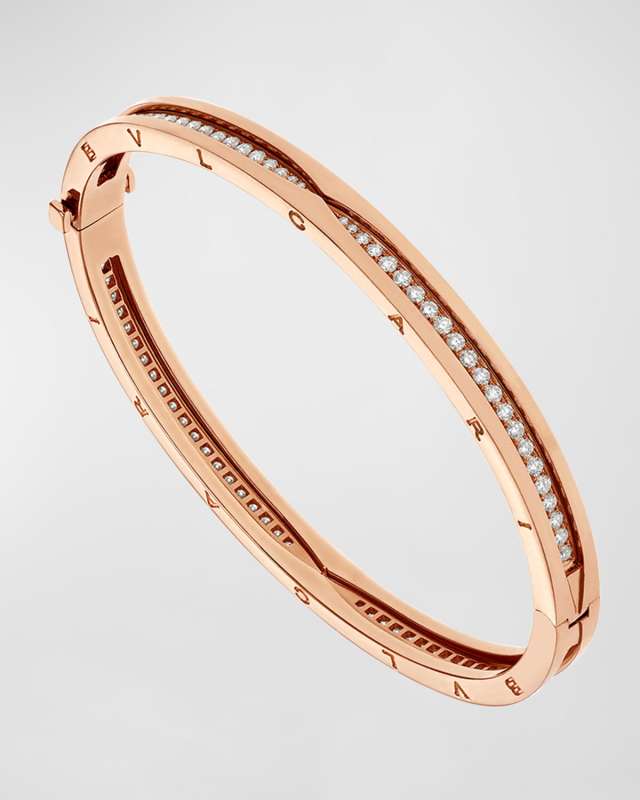 B. Zero1 18K Rose Gold Diamond Bangle Bracelet, Size M