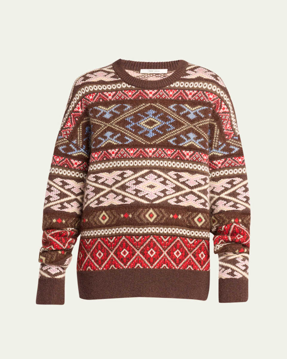 Hinny Fair Isle Cashmere-Blend Crewneck Sweater