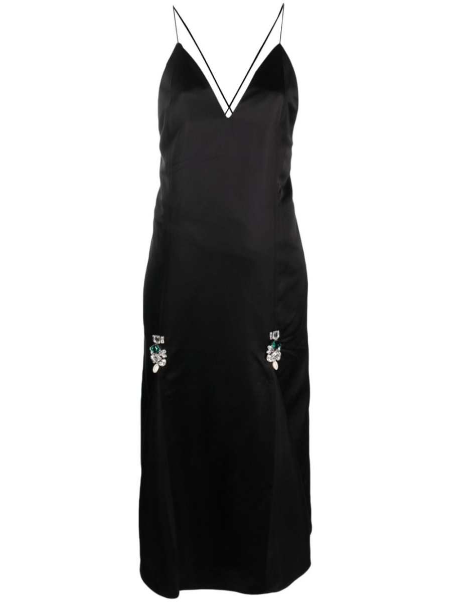 crystal-embellished satin dress