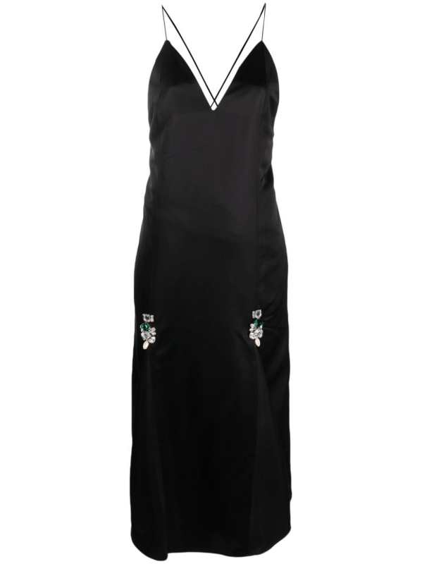 crystal-embellished satin dress