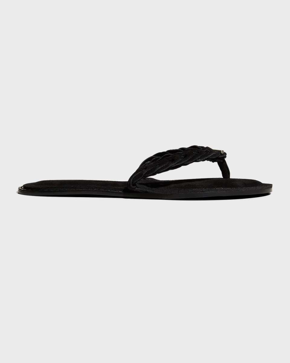 Melrose Woven Suede Thong Sandals