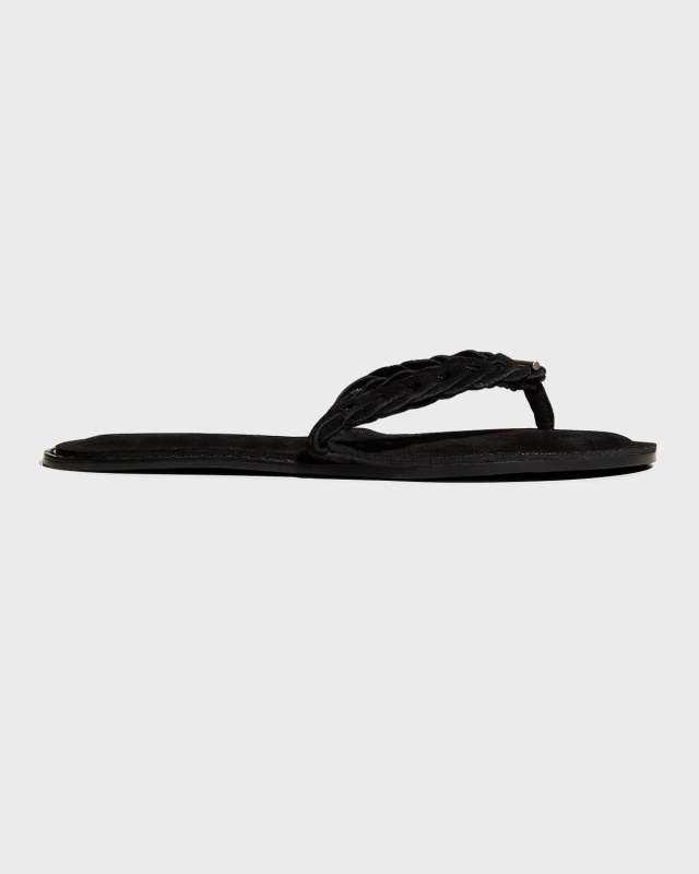 Melrose Woven Suede Thong Sandals