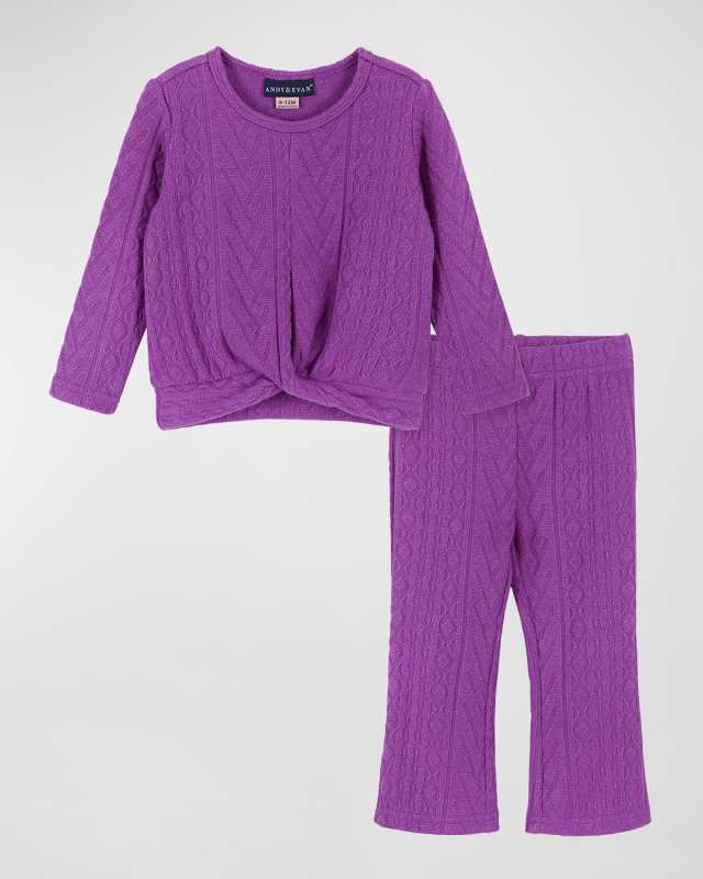 Girl's Knit Sweater and Flare Leggings Set, Size 0M-24M