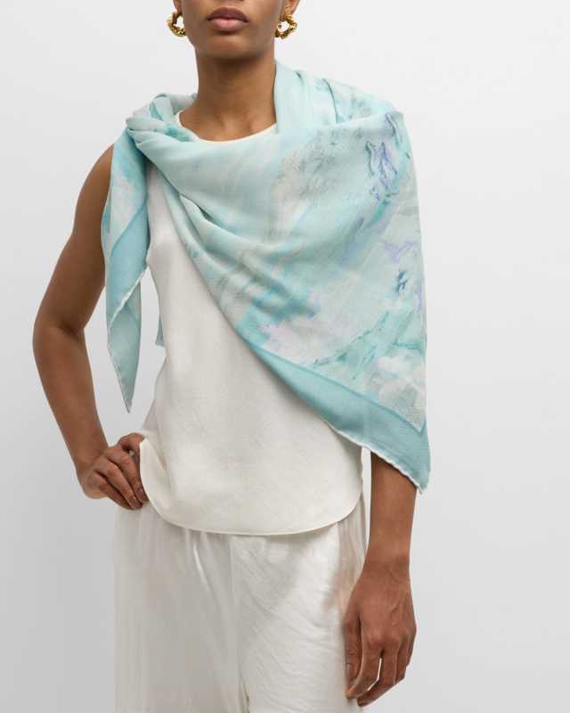 Eden Cashmere-Blend Printed Scarf