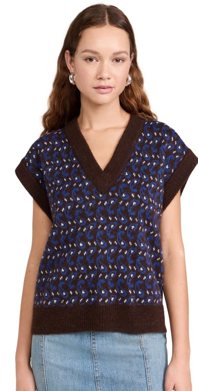 THE GREAT. The Sweater Vest Driftwood Paisley