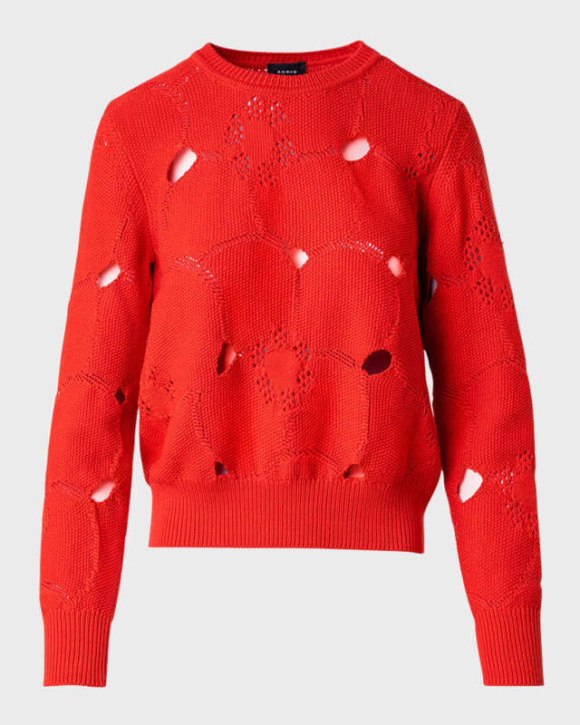Anemones Jacquard Knit Pullover