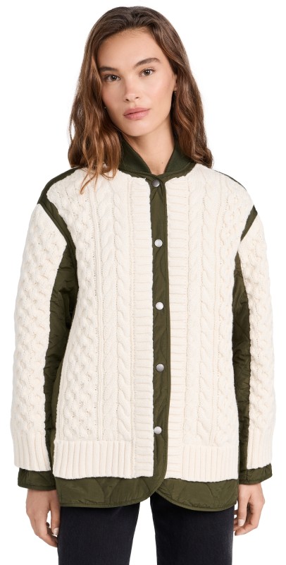 rag & bone Winnie Mixed Media Jacket Natural