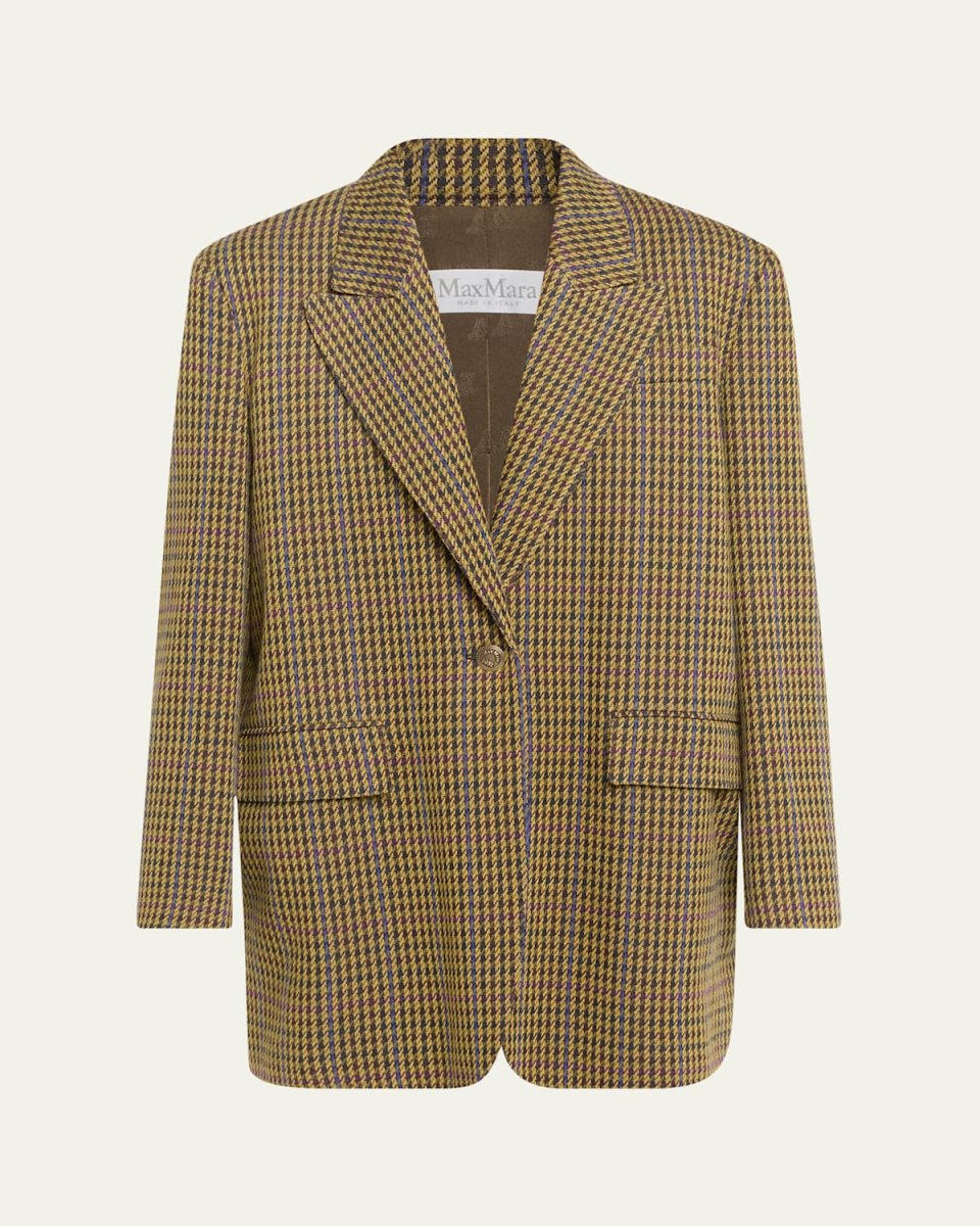 Atlanta Single-Breasted Houndstooth Blazer