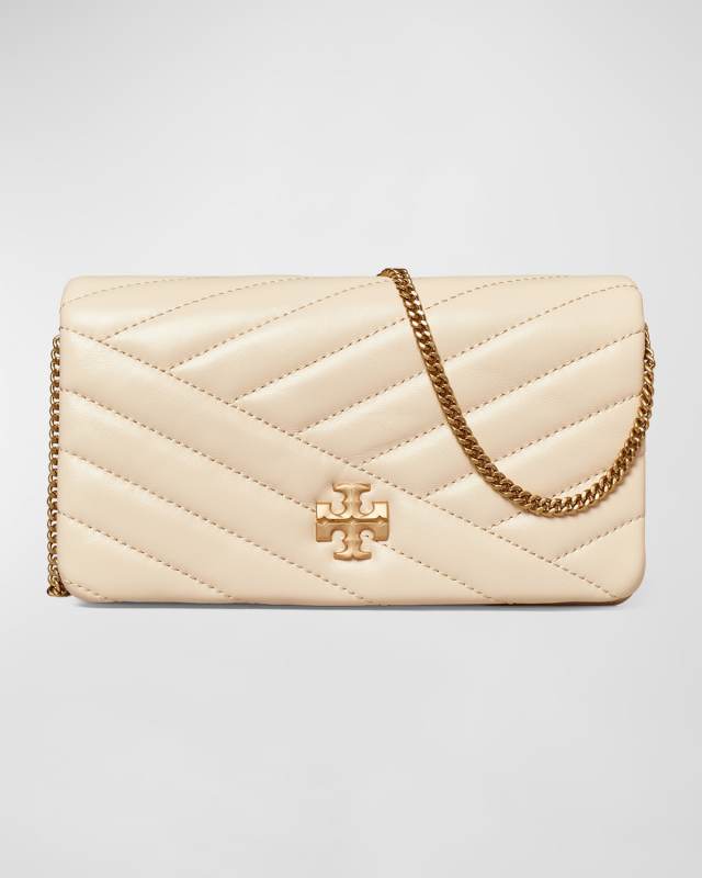 Kira Chevron Leather Wallet on Chain