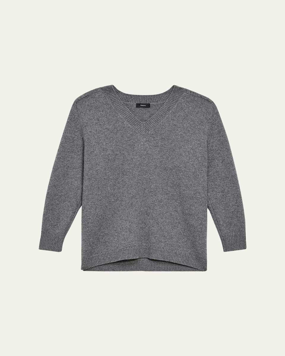 Karenia Felted Wool-Cashmere V-Neck Sweater