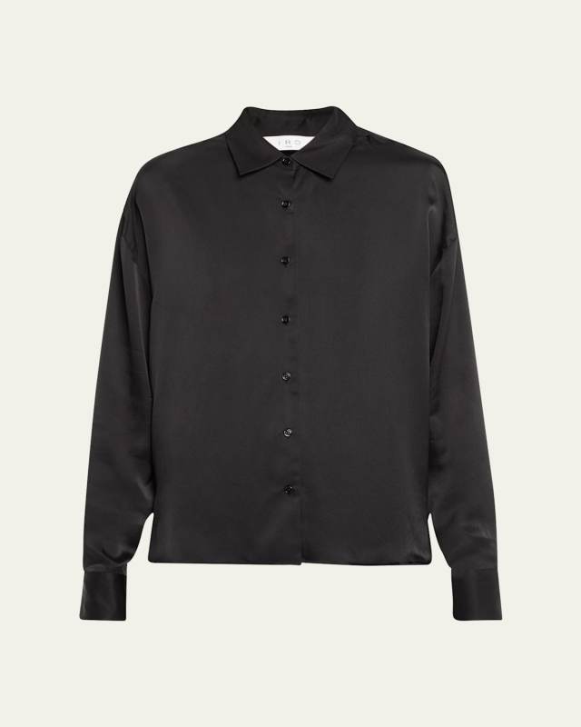 Jarila Button-Front Silk Top