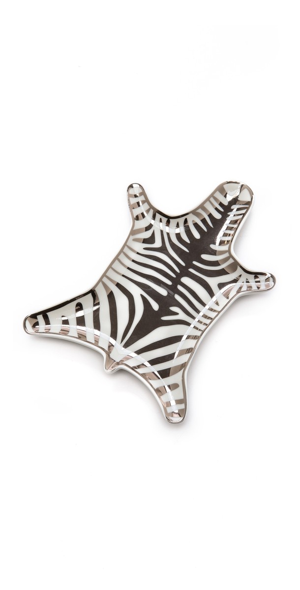Jonathan Adler Metallic Zebra Dish Silver One Size