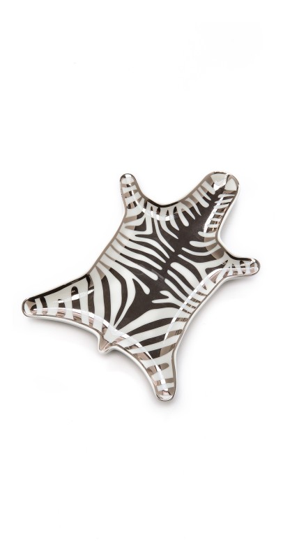 Jonathan Adler Metallic Zebra Dish Silver One Size