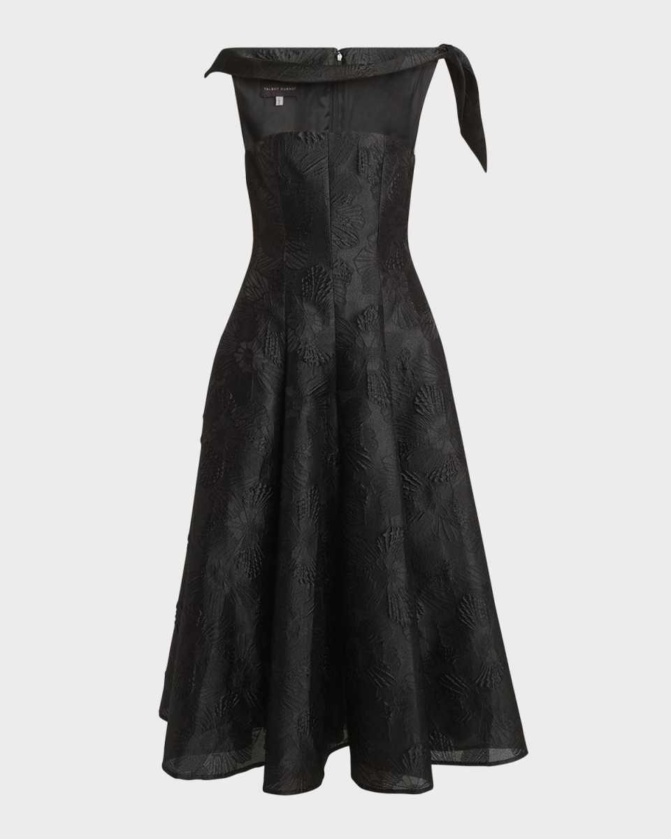 Anemone Jacquard Illusion Midi Dress