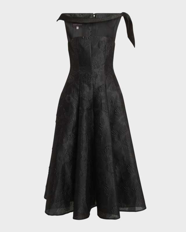 Anemone Jacquard Illusion Midi Dress