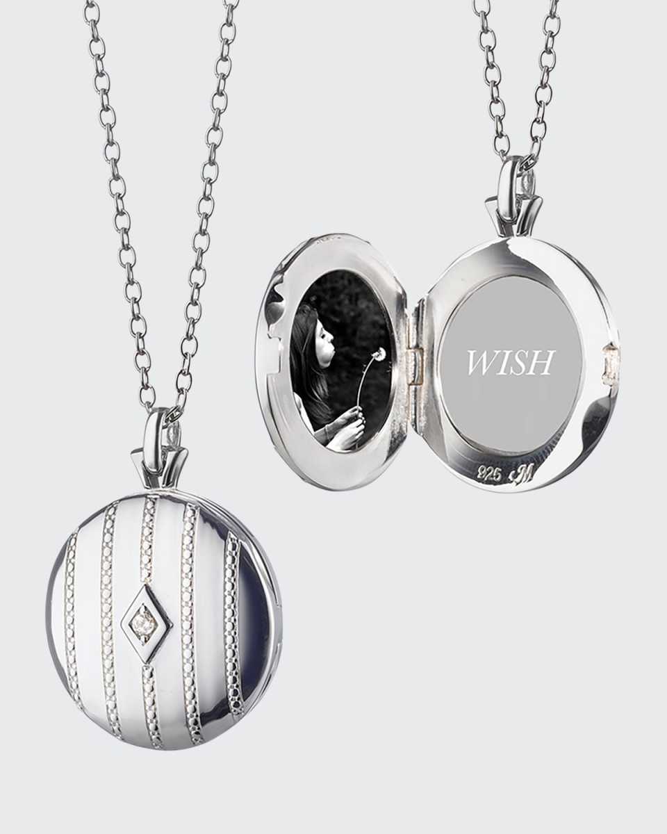 Beaded Center Diamond Locket