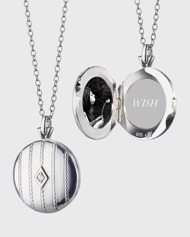 Beaded Center Diamond Locket