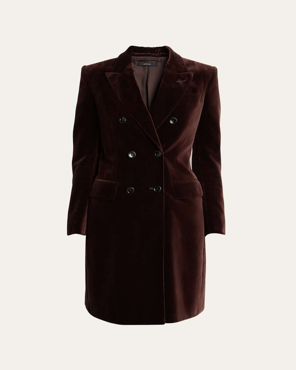 Double-Breast Cotton Velvet Coat