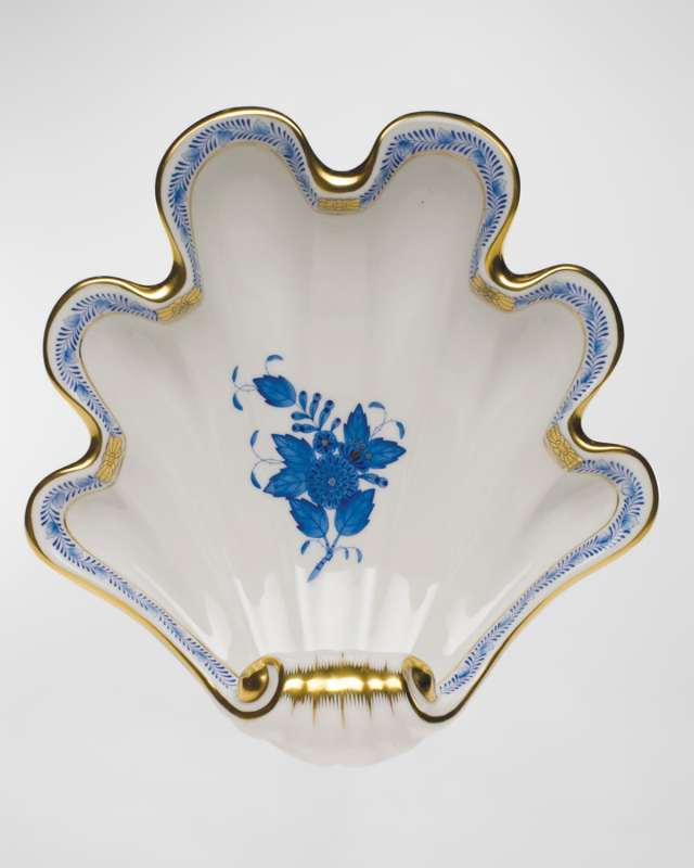Chinese Bouquet Blue Large Shell Dish