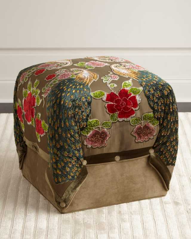 Peacock Cube Ottoman