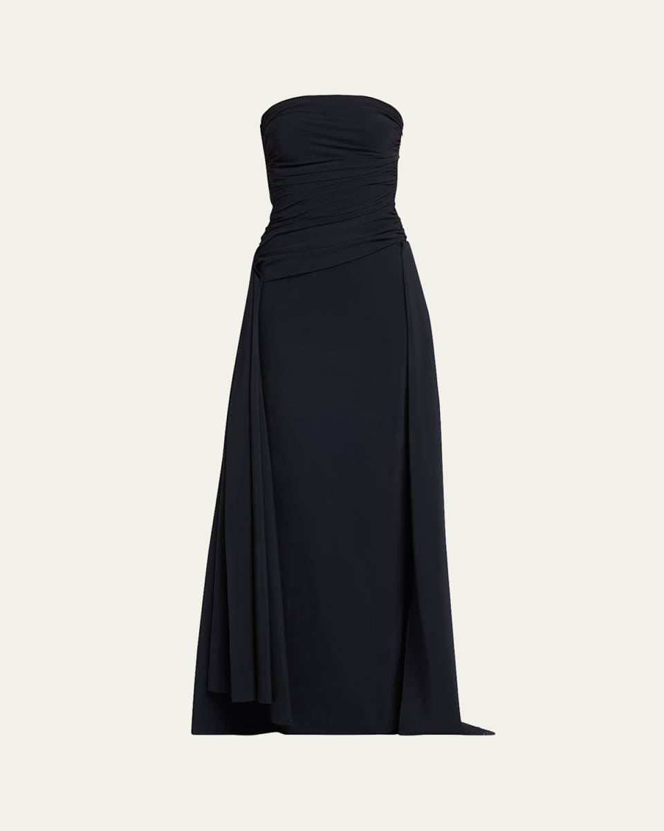 Disvi Strapless Ruched A-Line Gown