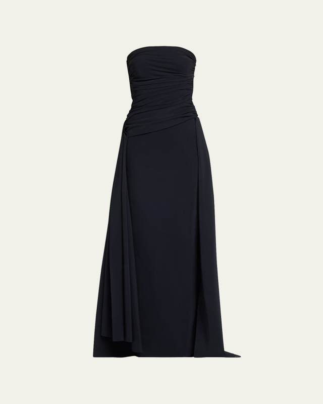 Disvi Strapless Ruched A-Line Gown