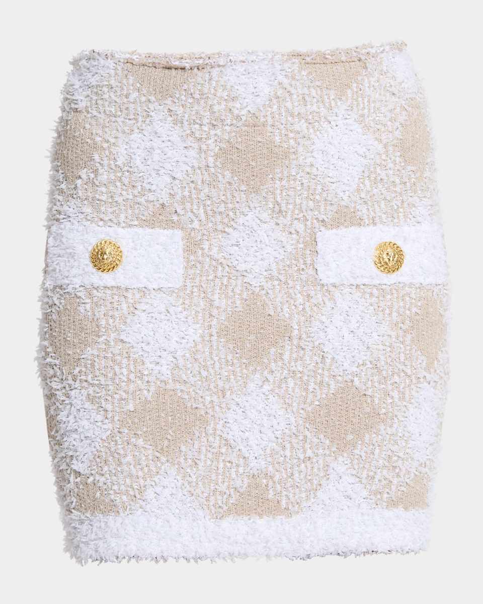 Vichy Check Tweed Mini Skirt
