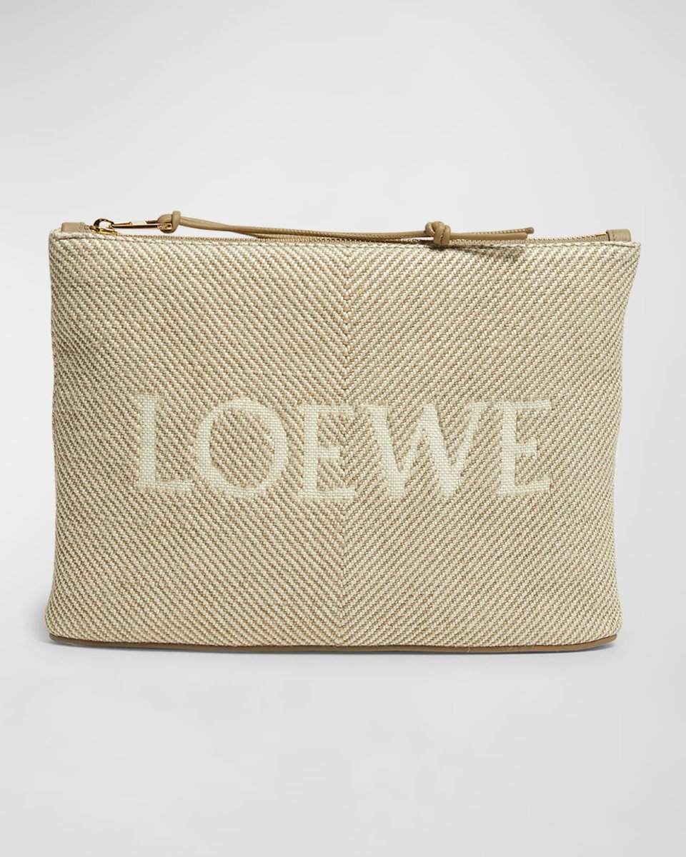 Oblong Logo Canvas Pouch Bag