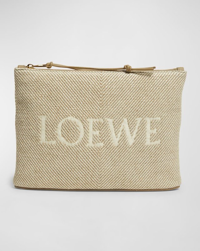 Oblong Logo Canvas Pouch Bag