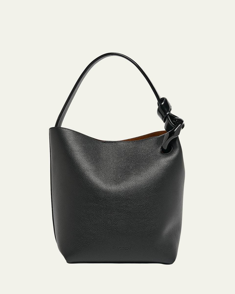 Corner Grain Leather Bucket Bag
