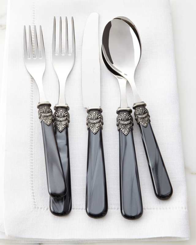 Napoleon 20-Piece Flatware Set, Black Pearl