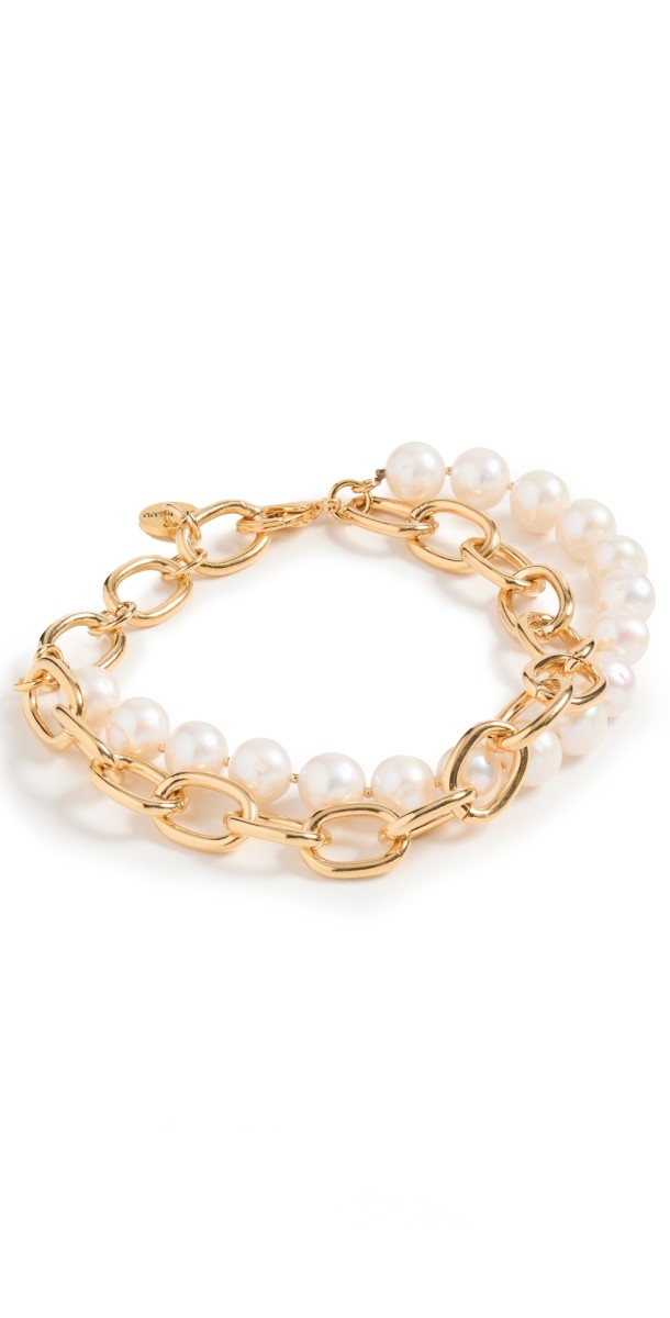 Chan Luu Esme Chain Bracelet White Pearl