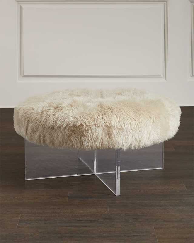 Jules Sheepskin Ottoman