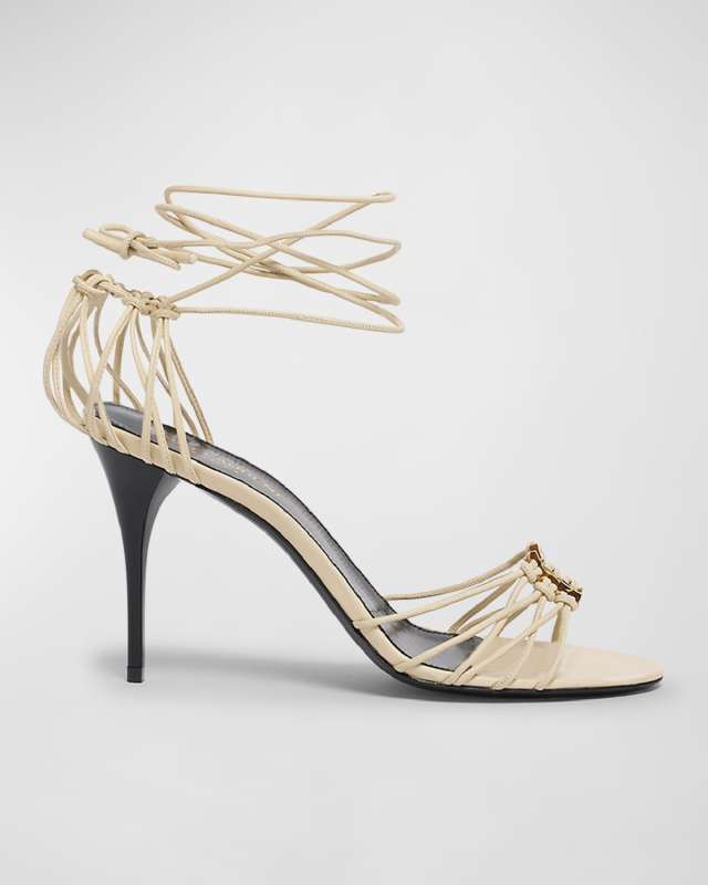 Babylone Strappy YSL Ankle-Tie Sandals