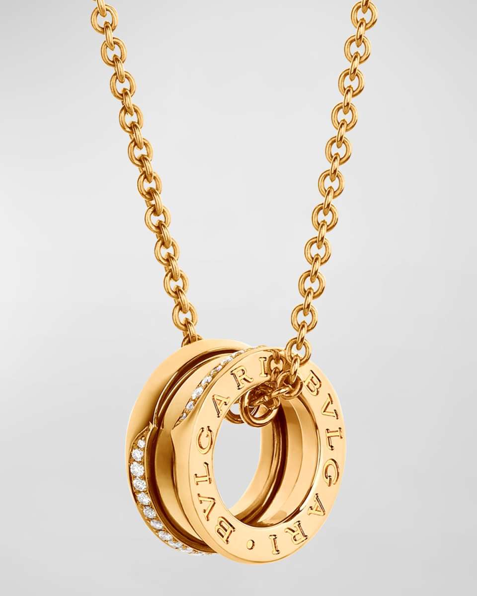 B. Zero1 Yellow Gold Wave Diamond Pendant Necklace