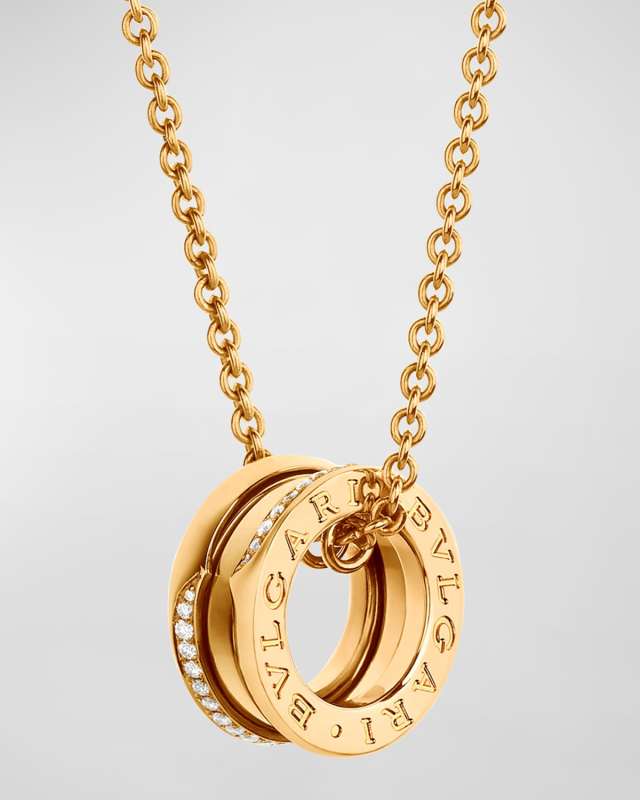 B. Zero1 Yellow Gold Wave Diamond Pendant Necklace