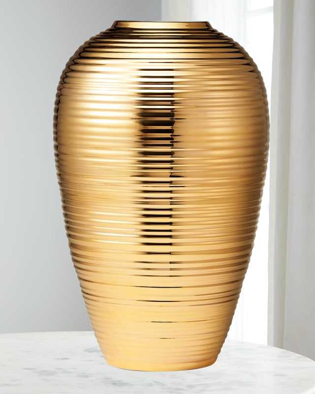 Calinda Ribbed 14" Tapered Vase