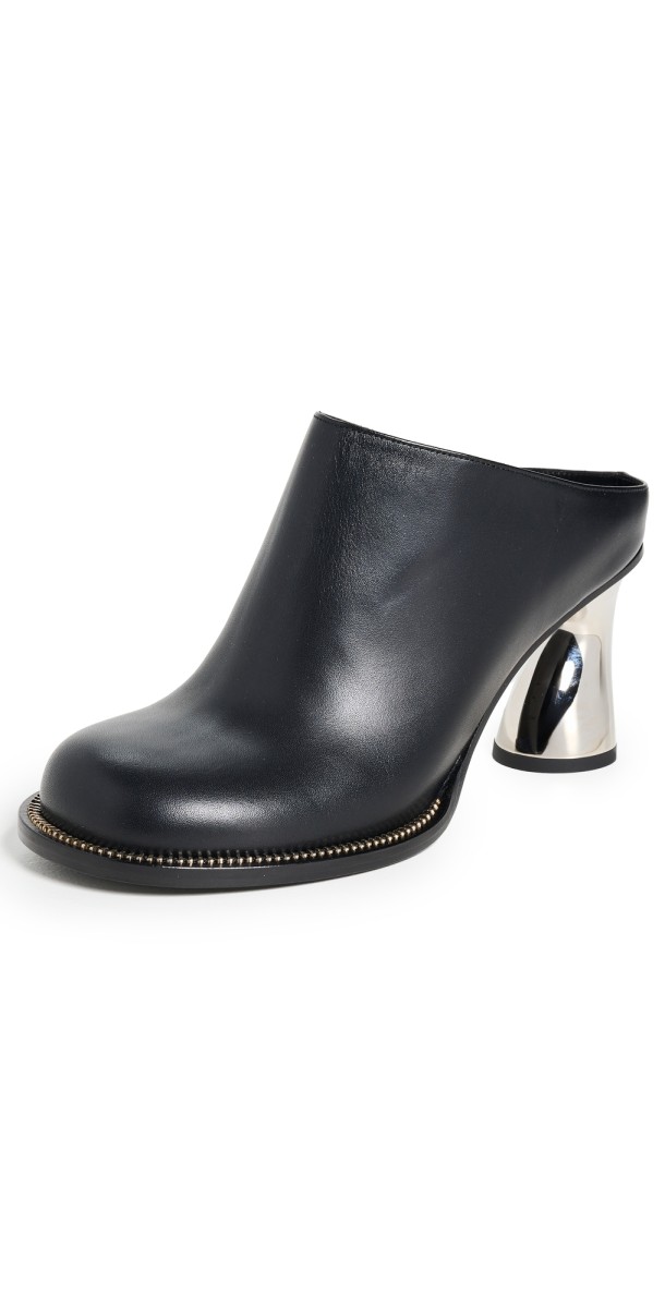 Paul Andrew Disc Zip Mules Soft Calf/Black