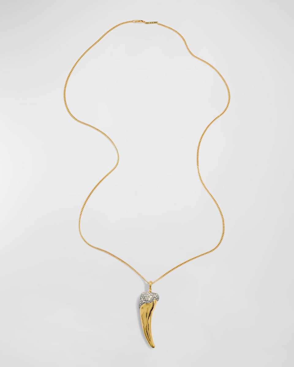 Solanales Crystal Horn Long Necklace