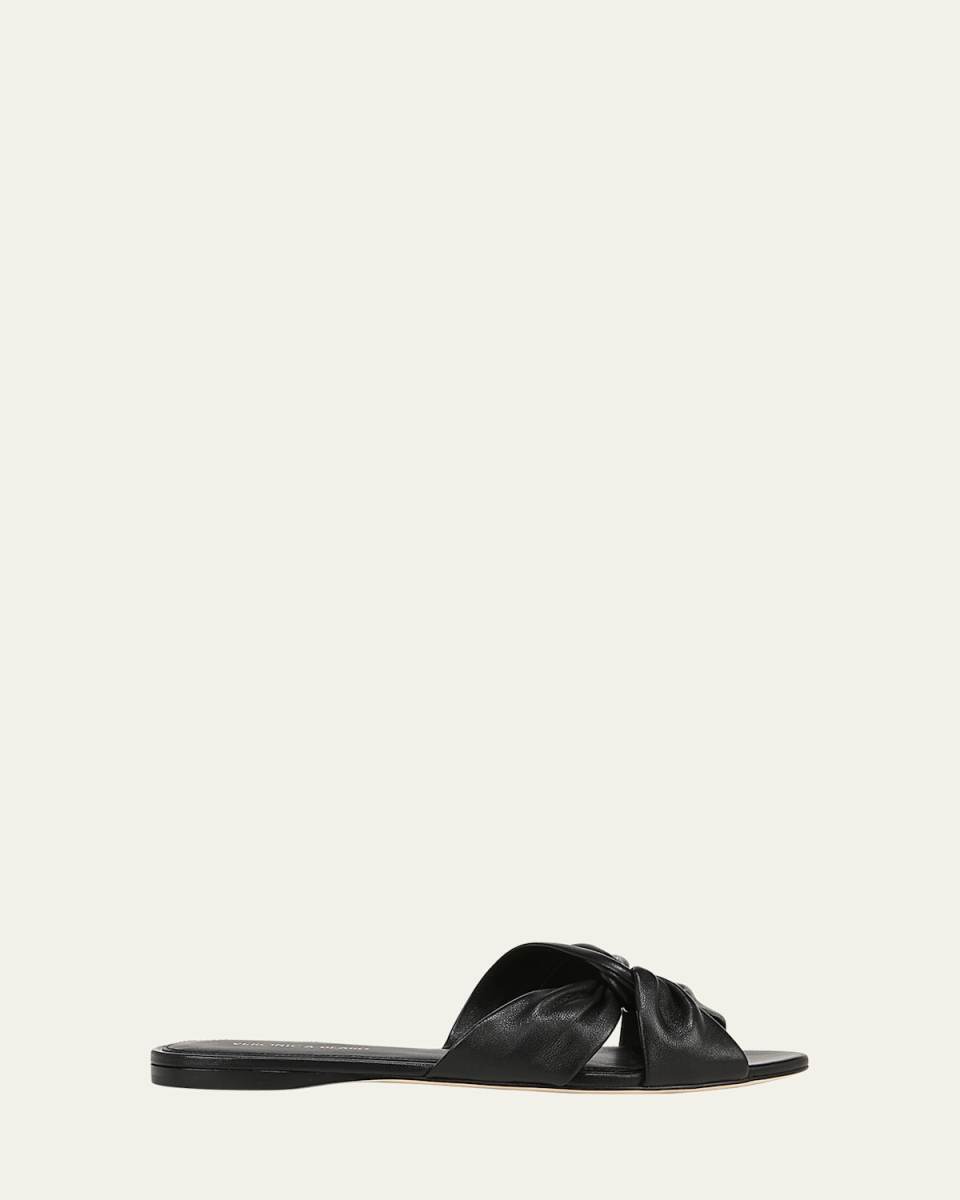 Seraphina Twisted Leather Slide Sandals