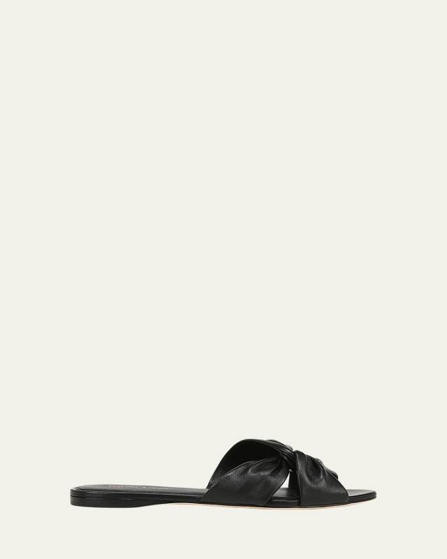 Seraphina Twisted Leather Slide Sandals