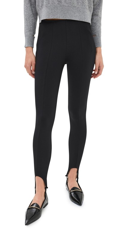 Tibi Compact Ultra Stretch Knit Stirrup Leggings Black