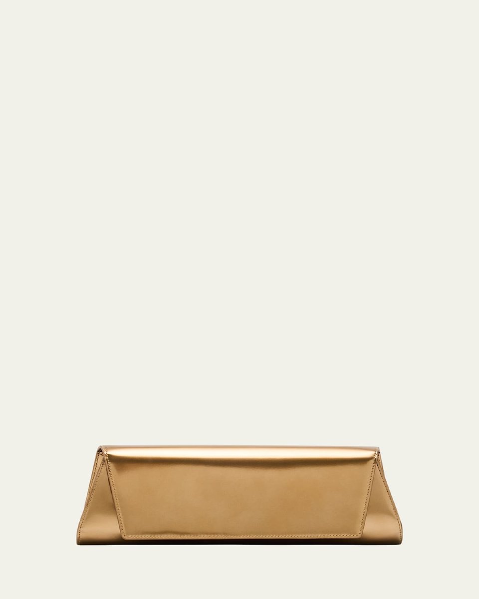 Anouk Small Metallic Leather Clutch Bag